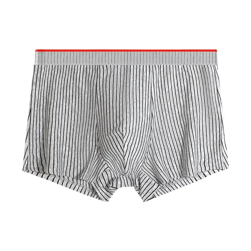 Mens Long-staple Cotton Antibacterial Boxer Briefs Skin-friendly