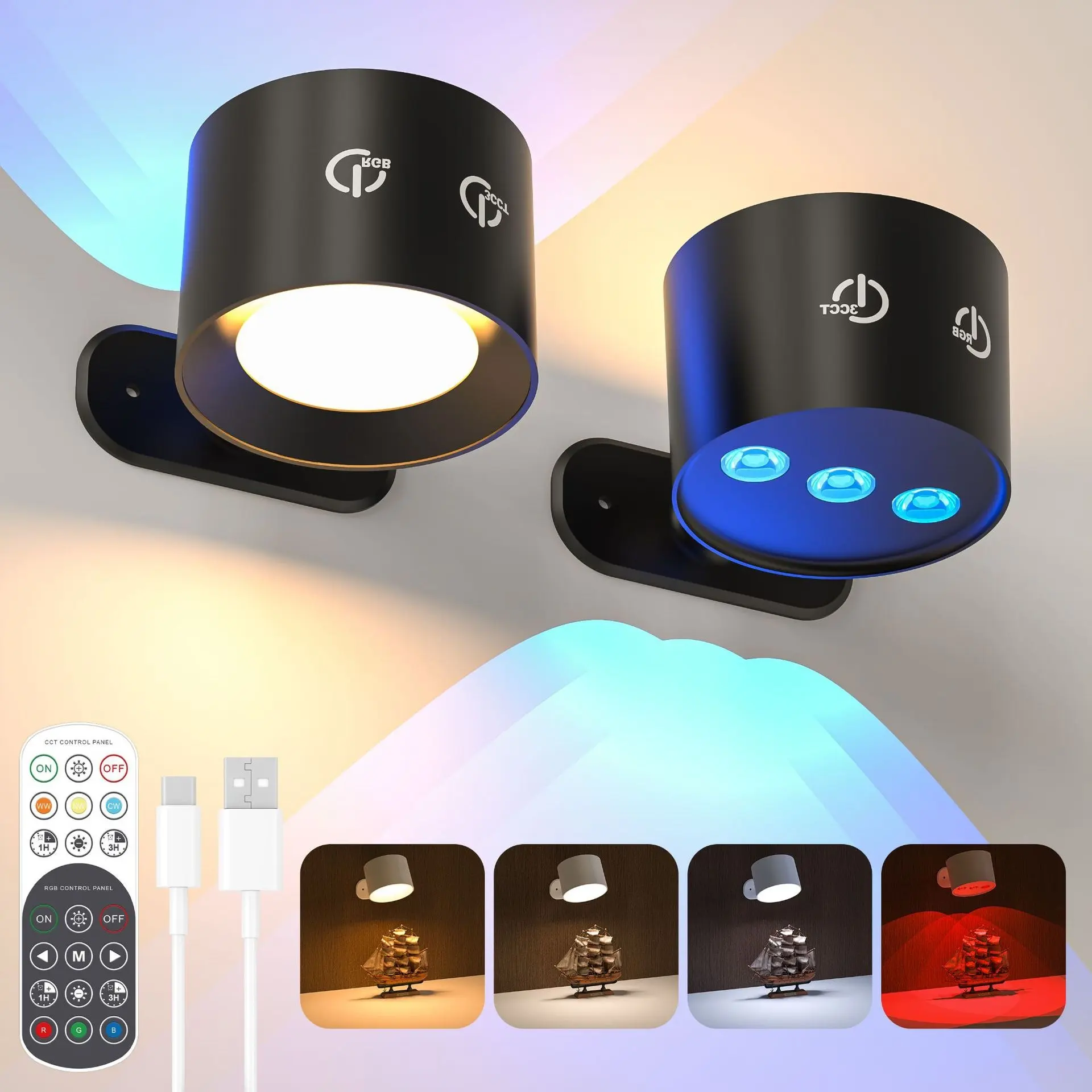 15-inch Remote-Controlled Magnet-Attached Indoor Spotlight