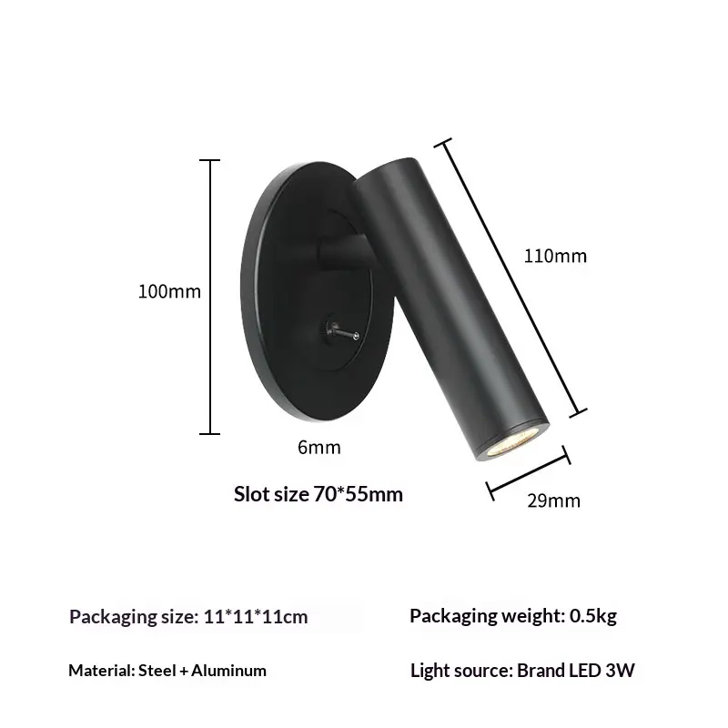 Hotel Engineering Room Bedroom Toggle Wall-mounted Light
