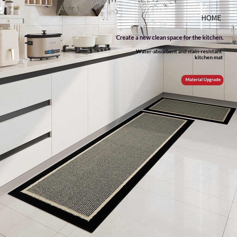 Kitchen Home-use Water-absorbent Non-slip Dirt-resistant Waterproof And Oil-resistant Faux Wool Floor Mat