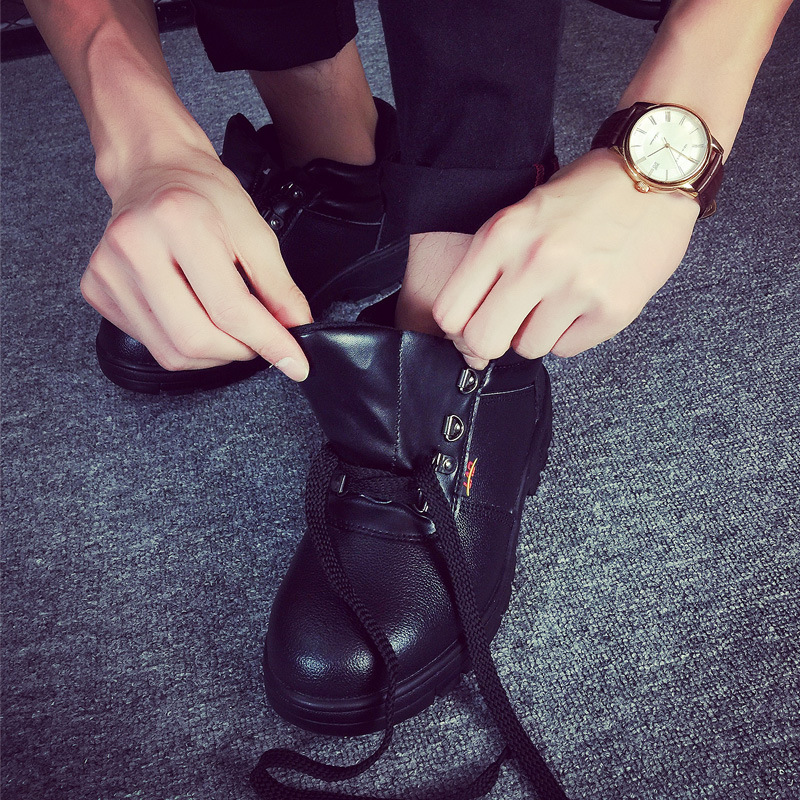 High-top Safety Shoes With Steel Toe Protection