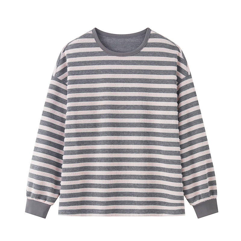 Womens Japanese-style Artistic Two-Tone Striped Long-Sleeve Hoodie Bd6565bc C4f3 4322 B4d7 9d5940d26f0d