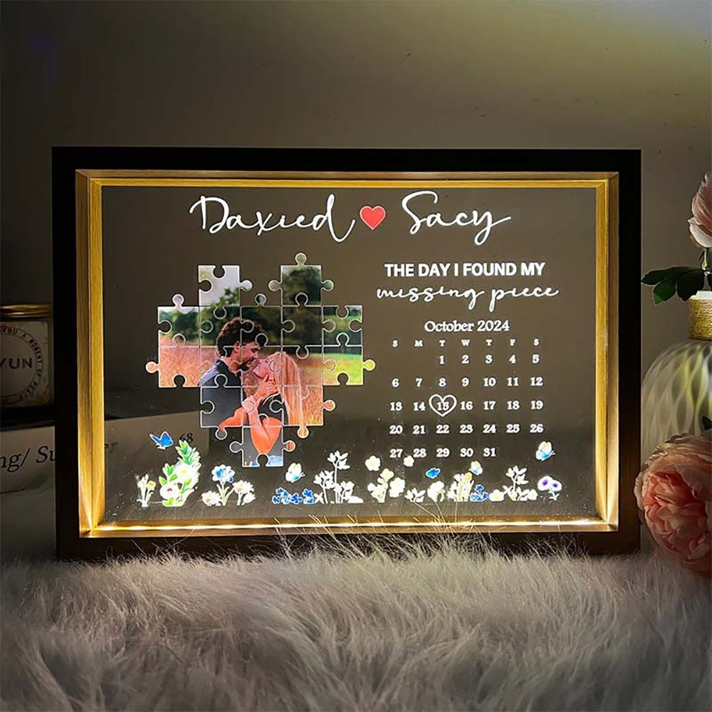 Puzzle Commemorative Edition LED Photo Frame, Personalized Photo Puzzle