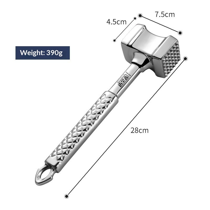 A Household Stainless Steel Meat Mallet Is Perfect For Tenderizing Steaks