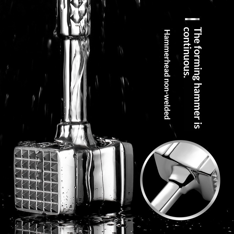 A Household Stainless Steel Meat Mallet Is Perfect For Tenderizing Steaks