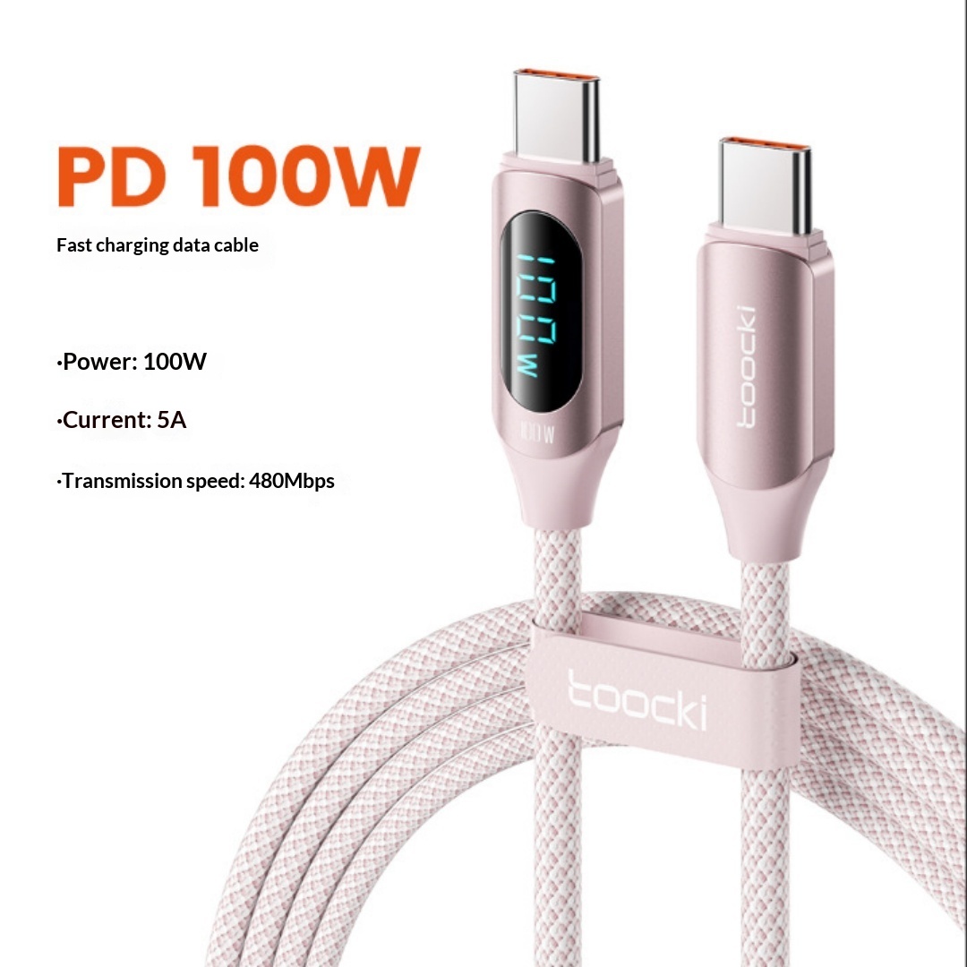 Digital Display Dual-Port Type-C Fast Charging Mobile Phone Cable