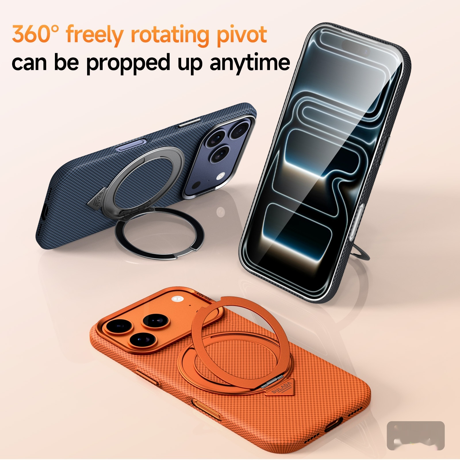 Magnetic Grille-pattern Phone Case For Made Of PC Material