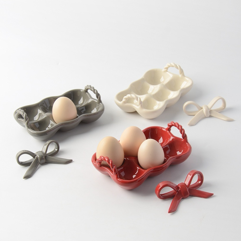 Ceramic Personalized Egg Storage Container For Home Kitchen Use