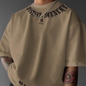 Oversized T-shirt With Eye-catching Letter Print For Breathability