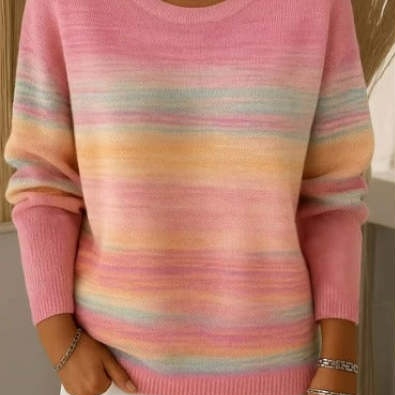 Womens Long-sleeve Crew-neck Pullover Top