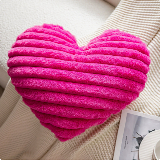Striped Heart-Shaped Decorative Cushion For Princess-Style Girls Rooms And Living Rooms