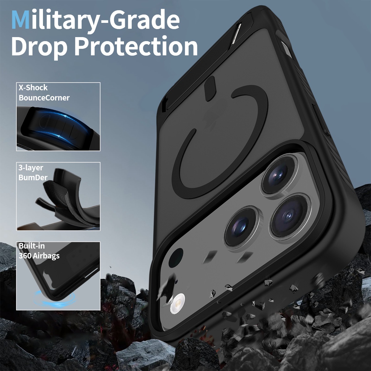 Magnetic Skin-Feel Stand Phone Case