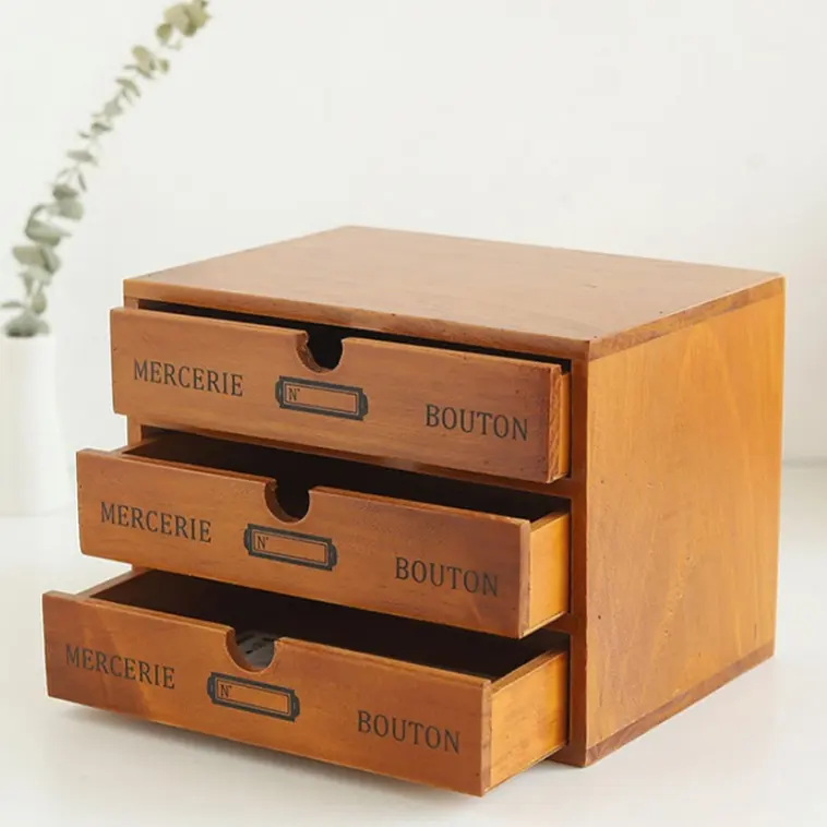 Home Use Retro Lockable Wooden Box