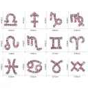 12 Zodiac Sign Nail Art Accessories Alloy Rhinestone 3D Nail Stickers For DIY Nail Decorations view 11