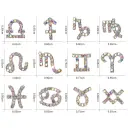 12 Zodiac Sign Nail Art Accessories Alloy Rhinestone 3D Nail Stickers For DIY Nail Decorations view 2