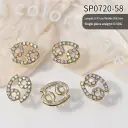12 Zodiac Sign Nail Art Accessories Alloy Rhinestone 3D Nail Stickers For DIY Nail Decorations view 8