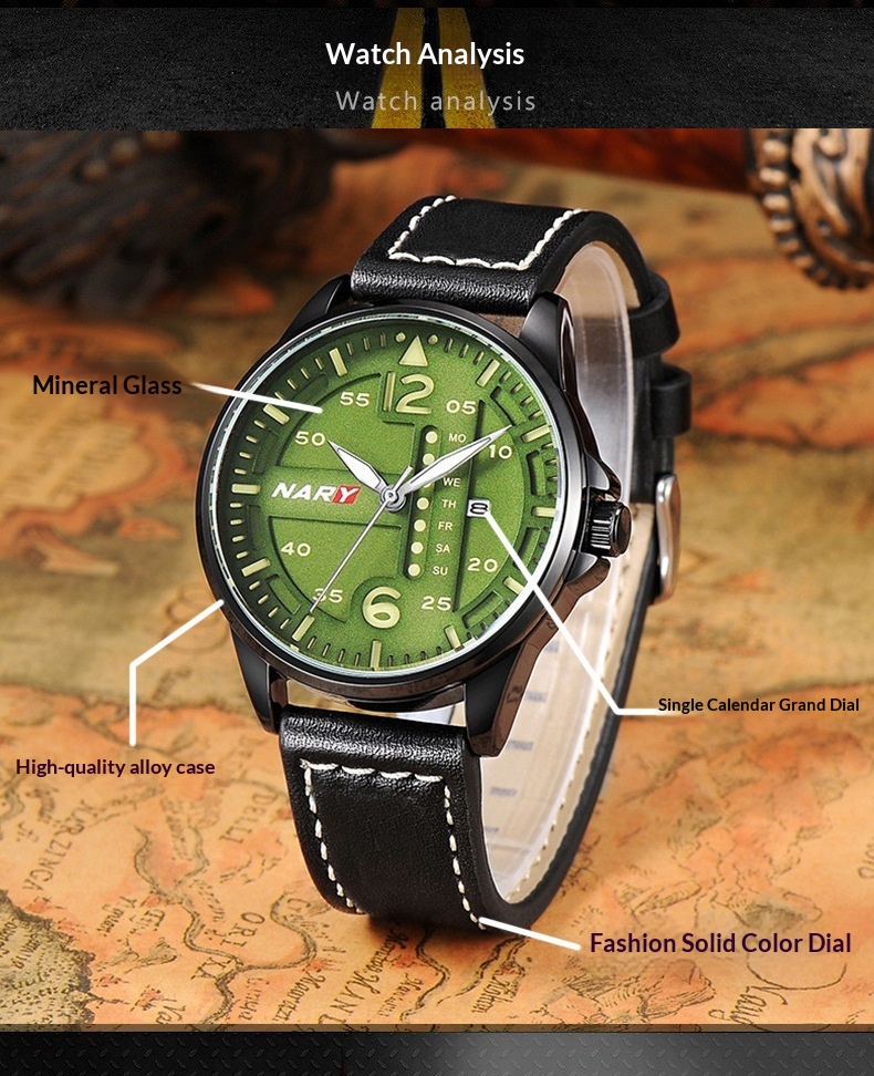 men quartz watch blue dial silver case minimalist styling