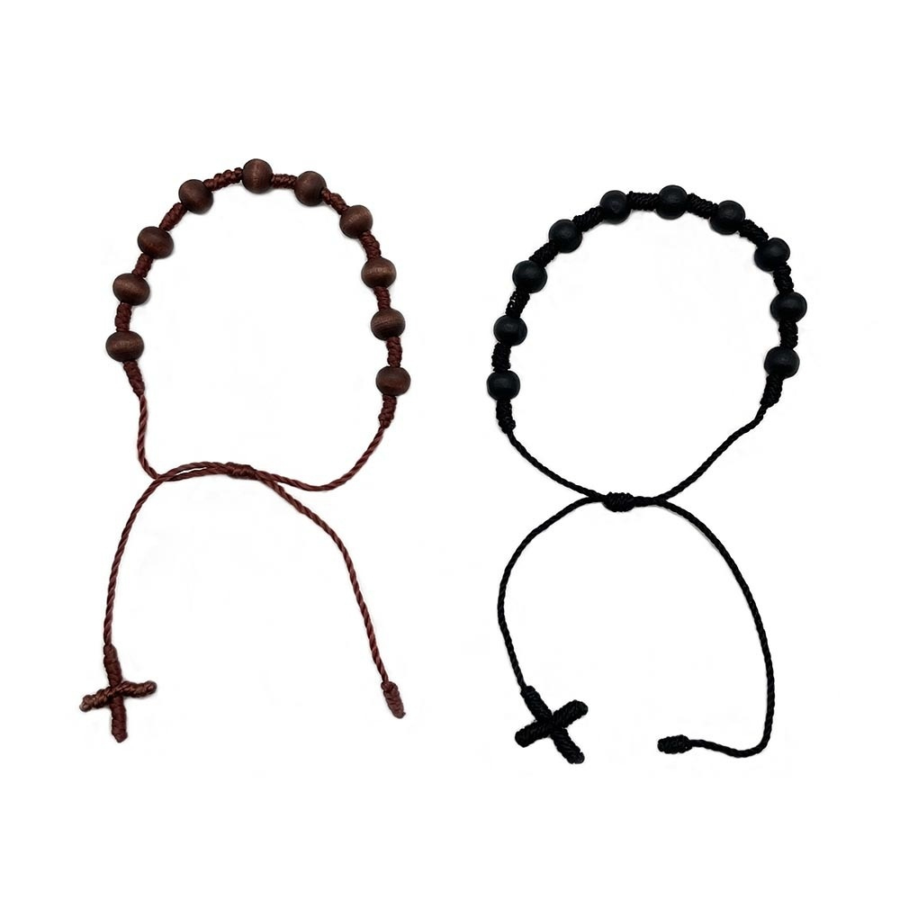 Cross Rosary Handwoven Cross Design Personalized Charm Bracelet