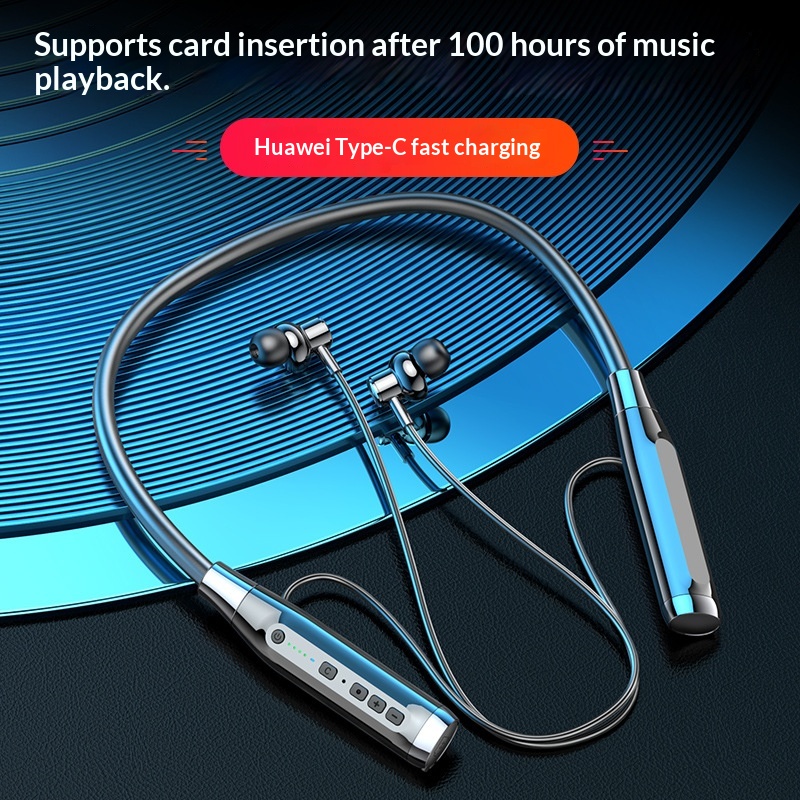 Ultra-long Standby Wireless Neckband Bluetooth Earphones With A Card Slot