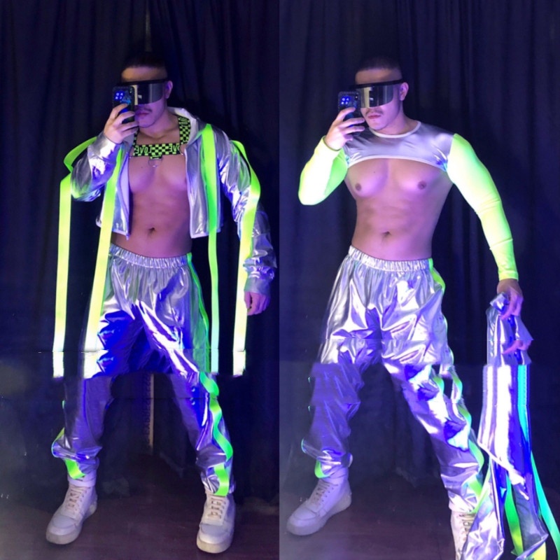 Silver, Futuristic Tech-inspired Opening Show Costume