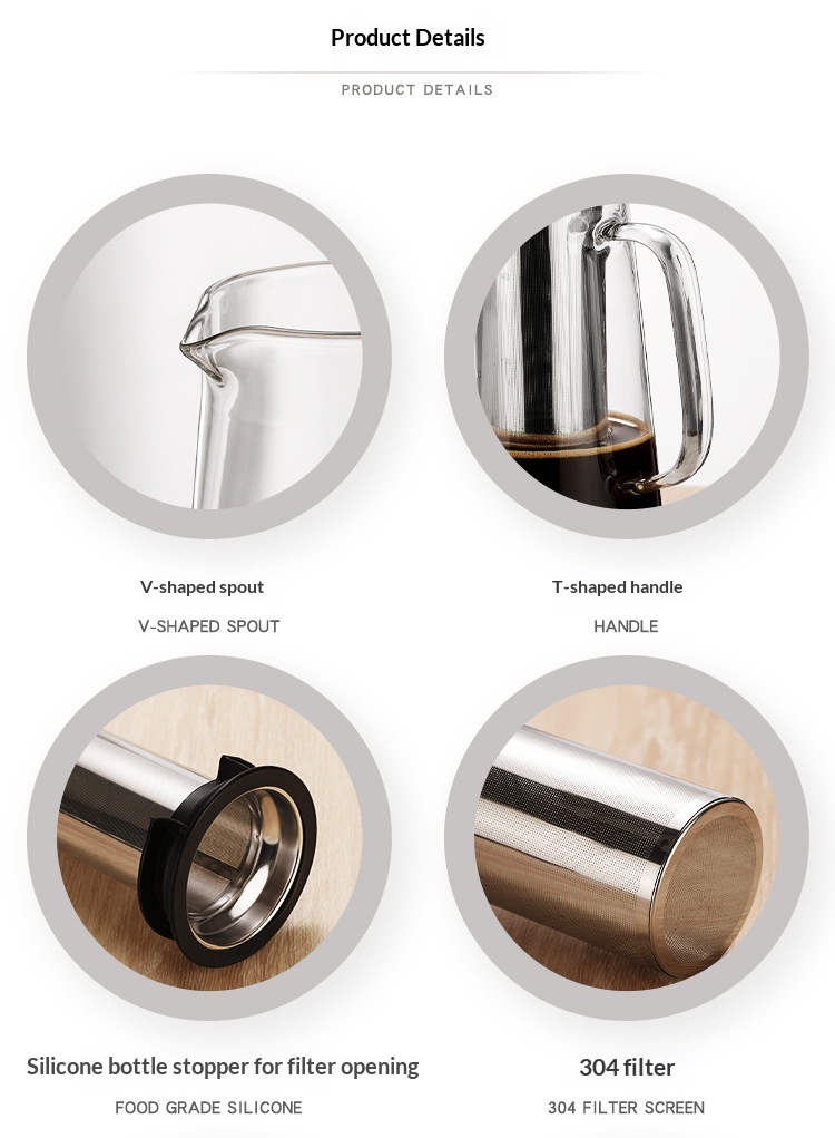 Iced Drip Cold Brew Teapot Made Of High-borosilicate Glass