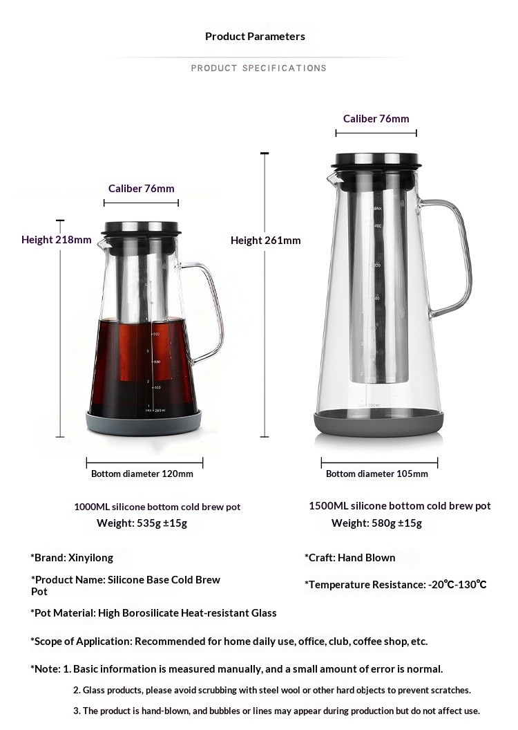 Iced Drip Cold Brew Teapot Made Of High-borosilicate Glass