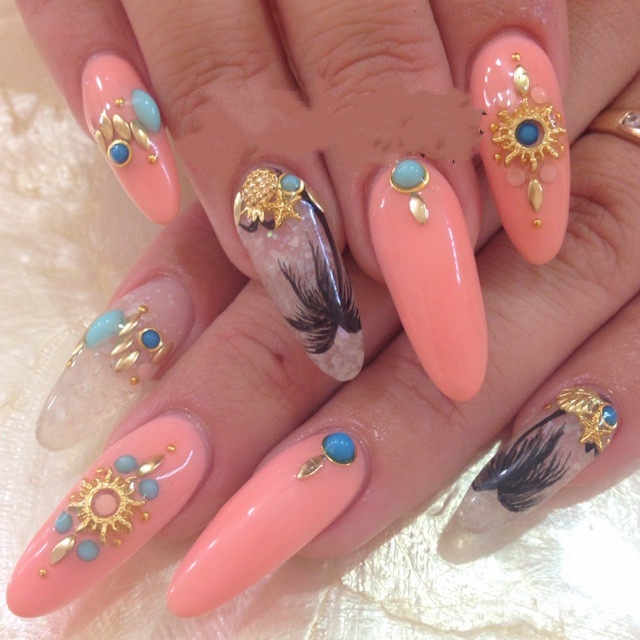 Hollow Hexagon Metal Nail Art Decorations - imagen 1