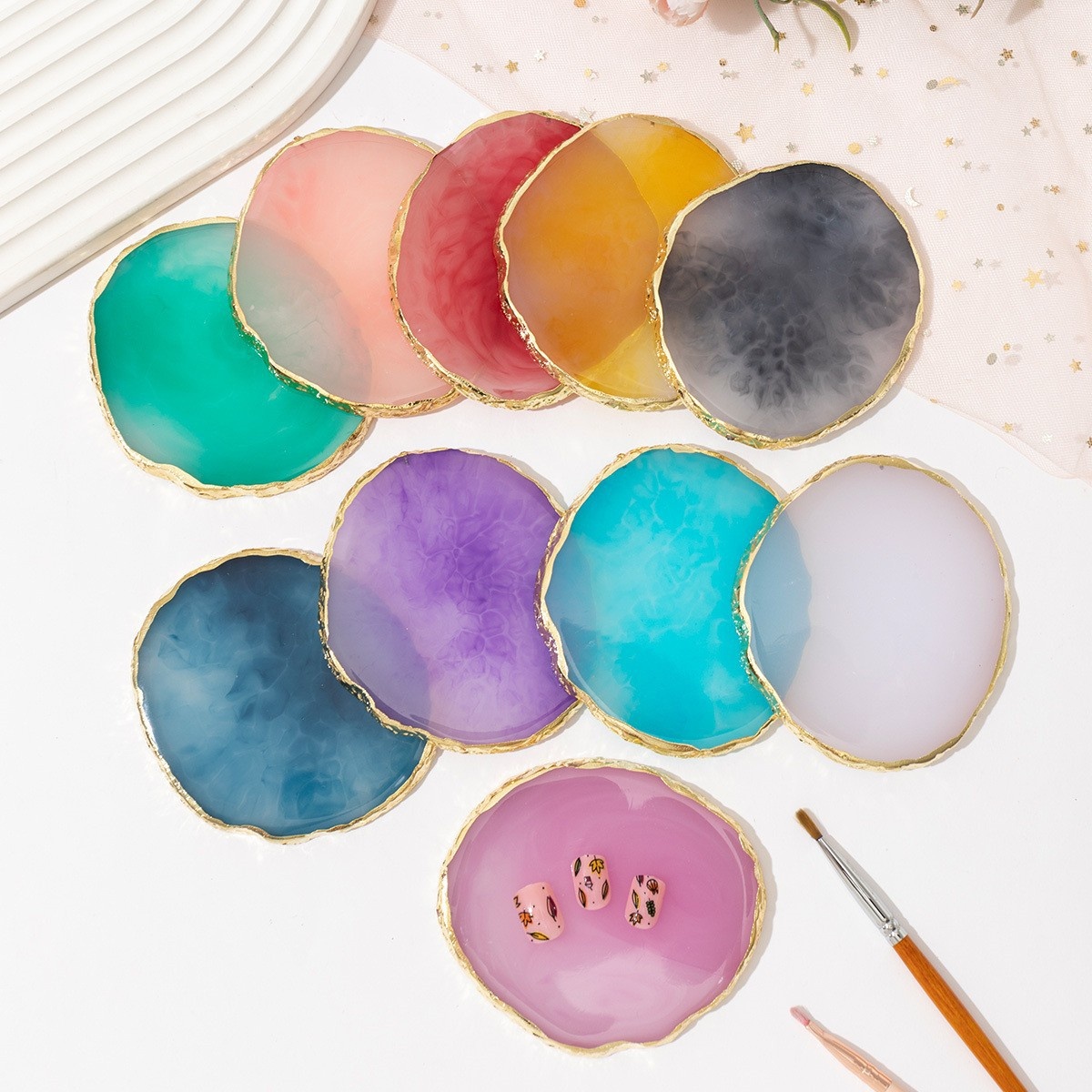 Japanese-style Faux-shell Ring Color Palette For Nail Art