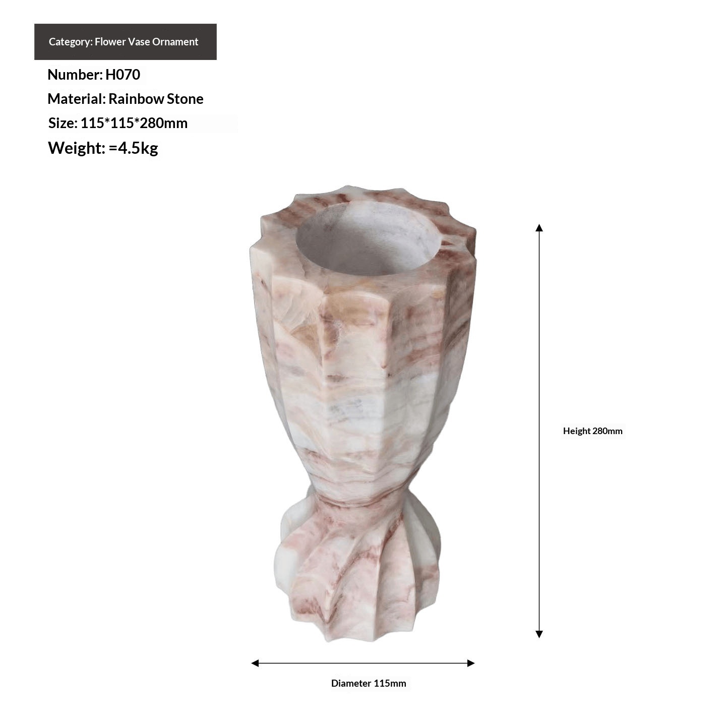 Simple, Modern Natural Marble Vase Decoration For The Living Room