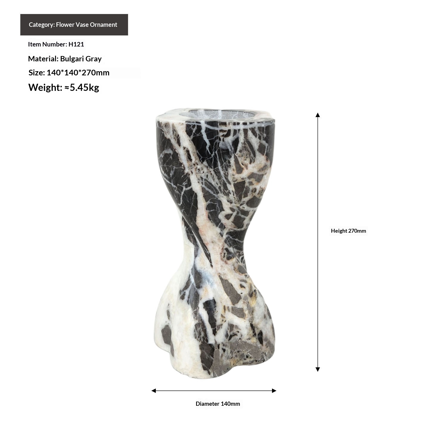Simple, Modern Natural Marble Vase Decoration For The Living Room