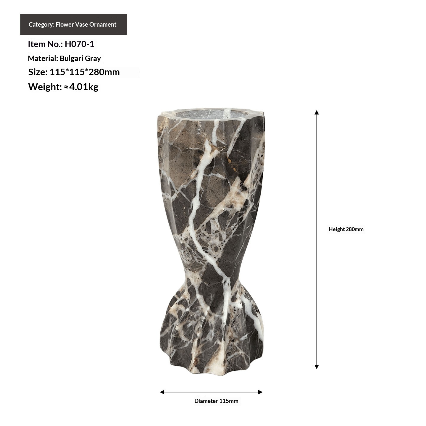 Simple, Modern Natural Marble Vase Decoration For The Living Room