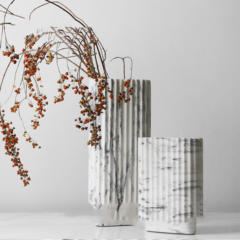 Light-luxury Minimalist High-end Marble Vase Decoration