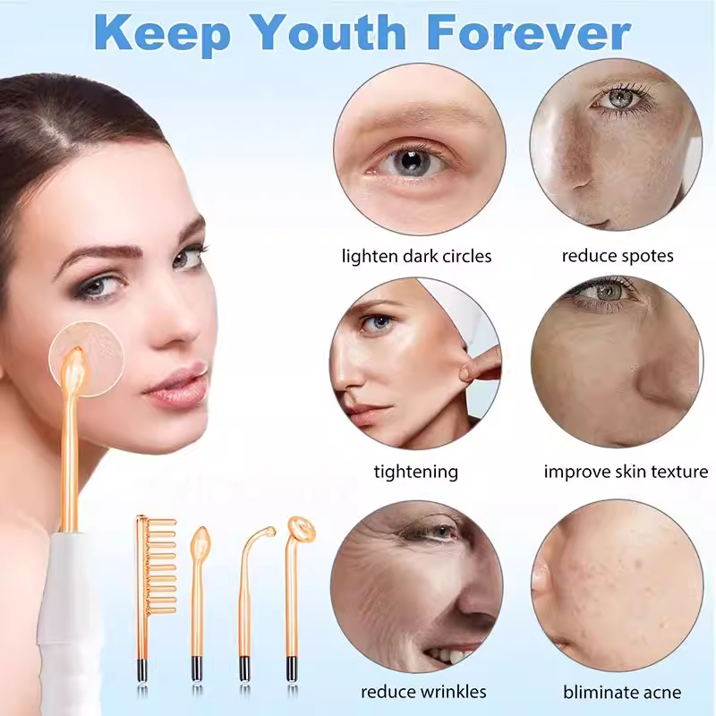 High-Frequency Facial Beauty Device Skin Care Electrode Stick