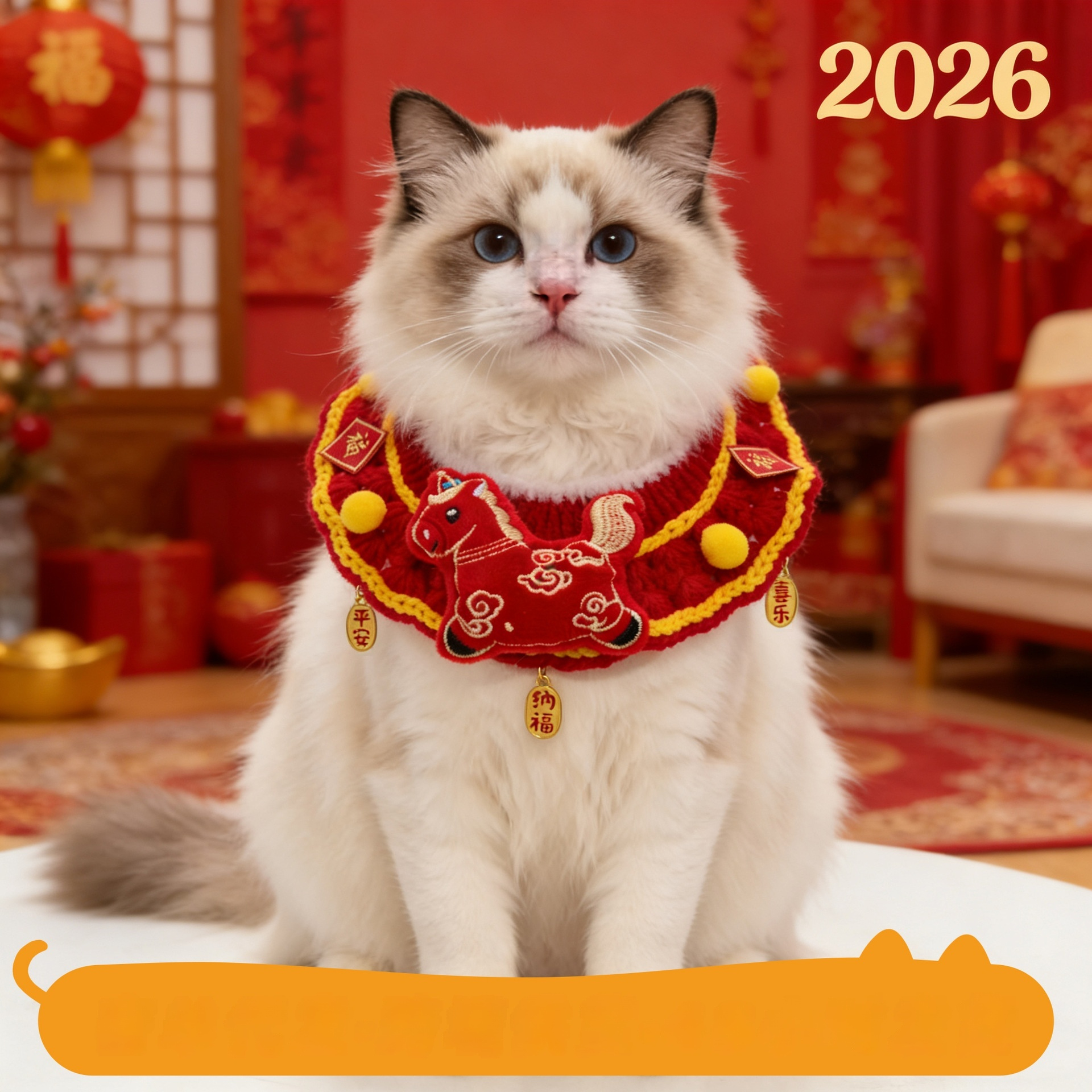 New Year Pet Cat Scarf For The Lunar New Year