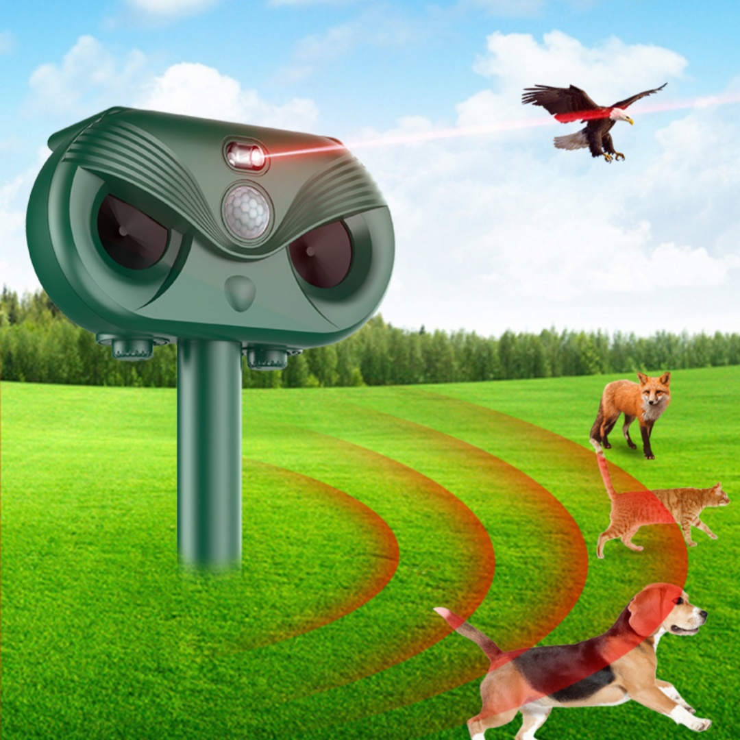 Outdoor Ultrasonic Repeller With Laser Sensing