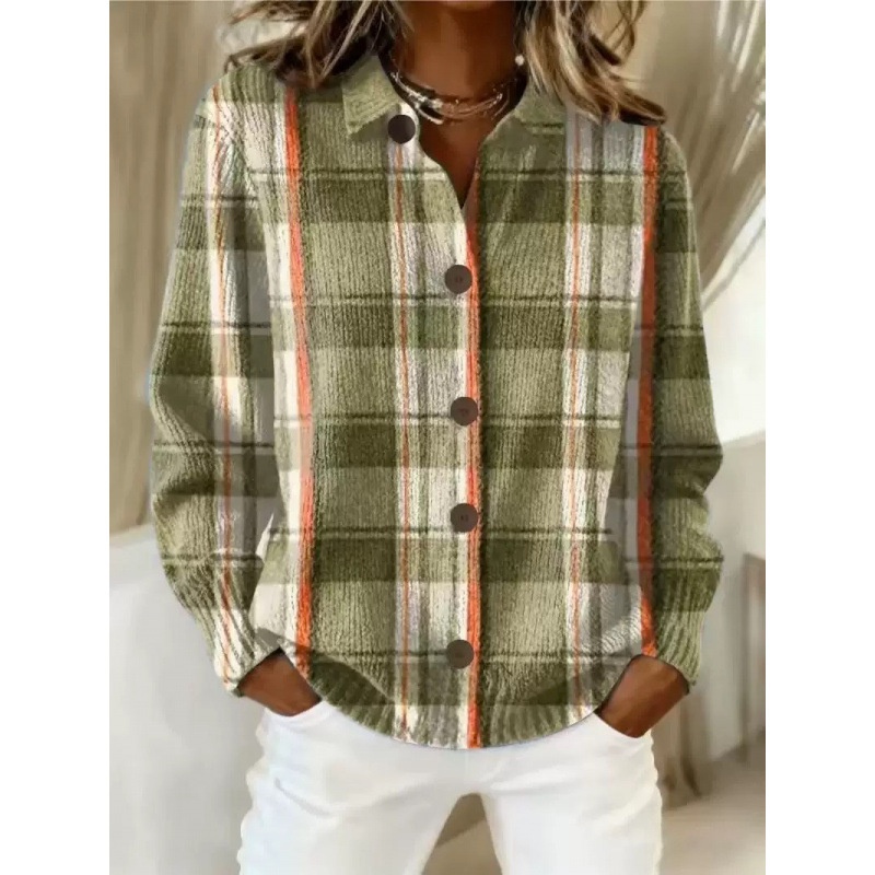 Womens Loose-Fit Long-Sleeve Shirt With A Bold Colorful Plaid Print C0d1400d 75c5 48b6 A4fc D23e098afdb7