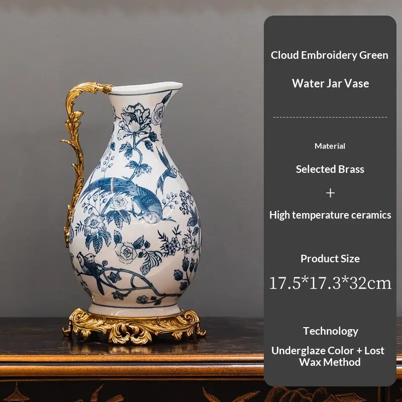 Niche Decoration For The TV Cabinet In The Living Room Entryway Display Cabinet Blue-and-white Porcelain Vase For Display