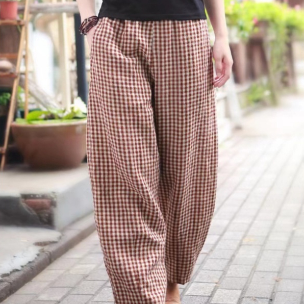Womens Casual Loose Cotton-linen Pants