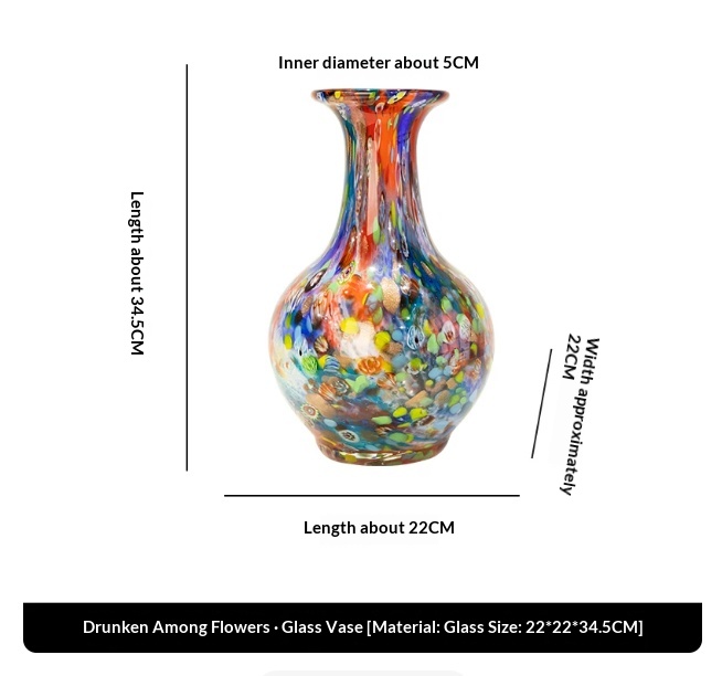 Handmade Glass Vase Decorative Ornament (vase-34.5x22x22CM)