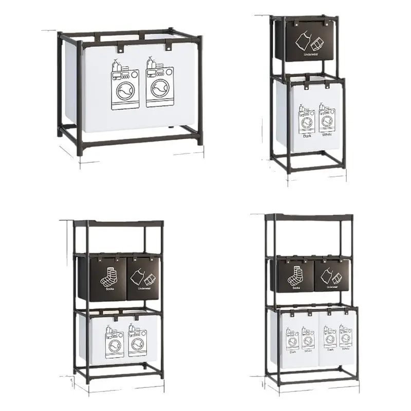 Simple Printed Multi-purpose Laundry Basket And Storage Rack