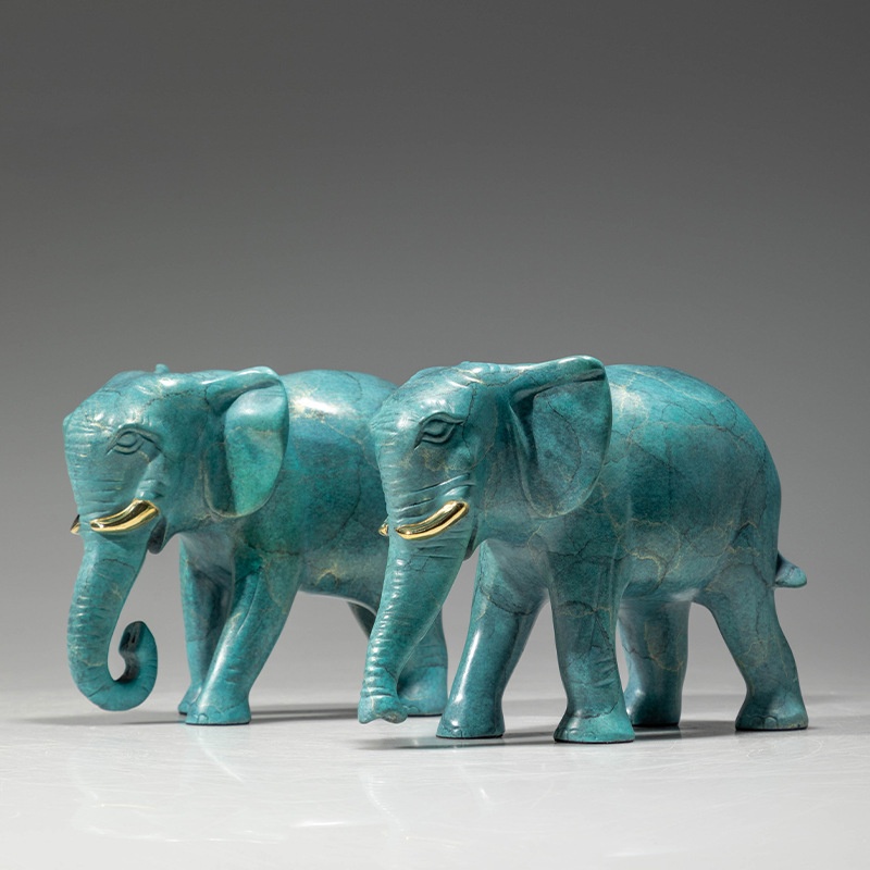 Golden-Era Wealth And Good Fortune Brass Elephant Ornament
