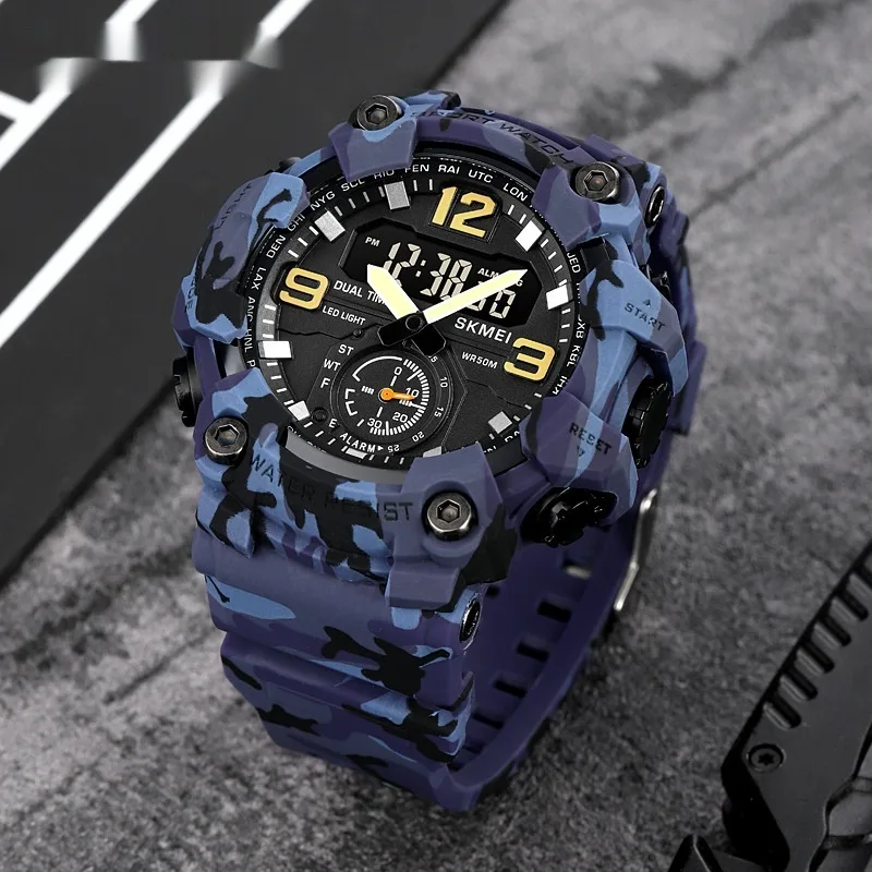 Multifunctional Dual-Movement Sports Electronic Watch for Men
