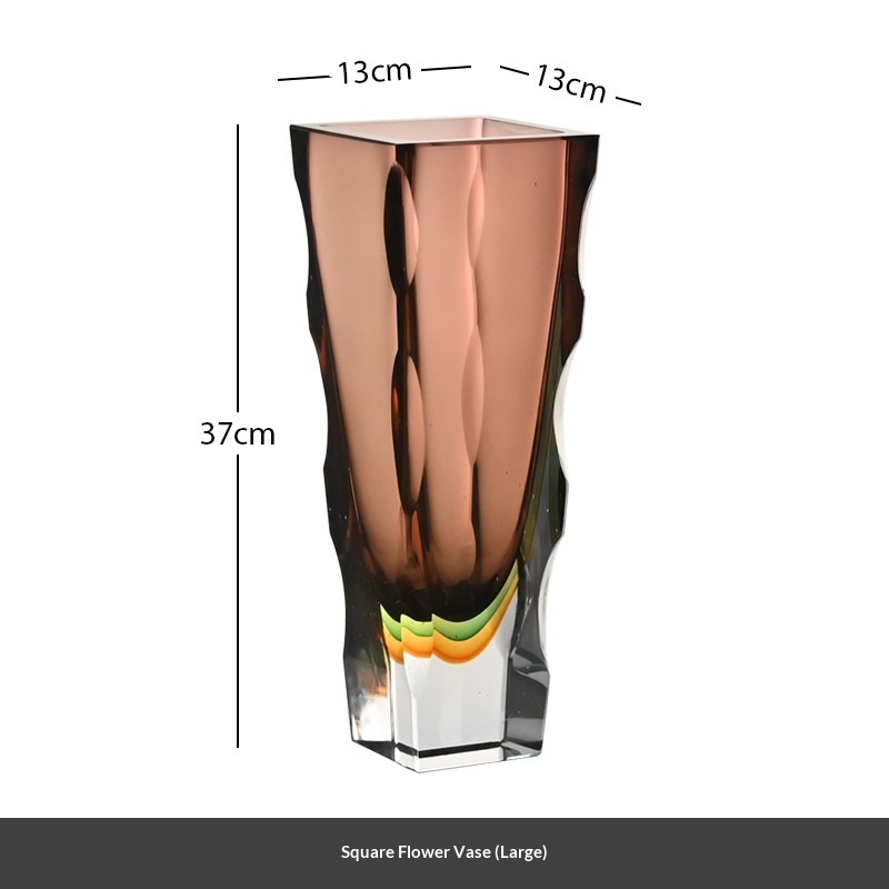 Modern Ultra-minimalist Hand-cut Gradient-colored Glass Vase