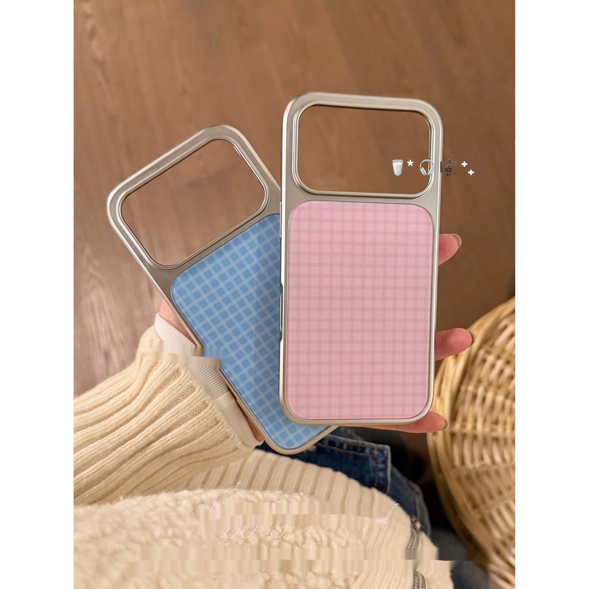 Simple Versatile Phone Case With Silver-edged Epoxy Coating