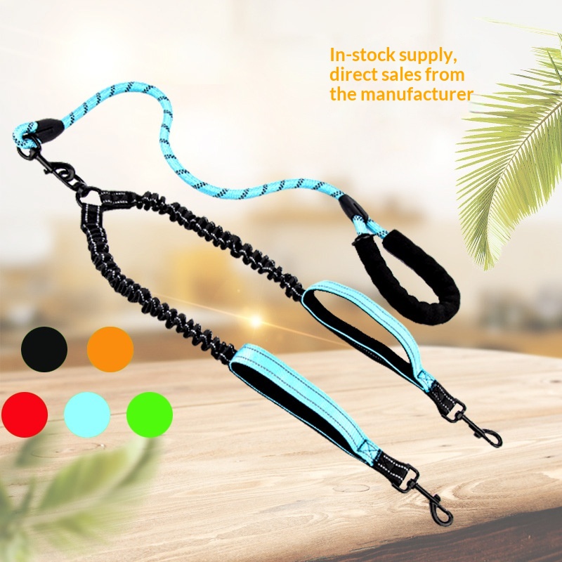 Elastic Dog Leash For Large Dogs Reflective Walking Leash And Harness Set