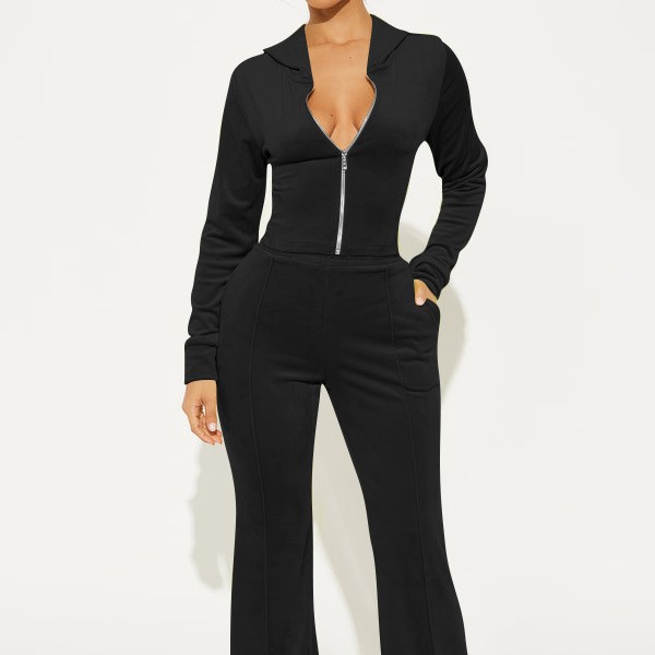 Stylish Casual Two-piece Set Featuring A Hooded Mink-wool Top