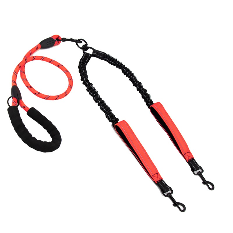 Elastic Dog Leash For Large Dogs Reflective Walking Leash And Harness Set