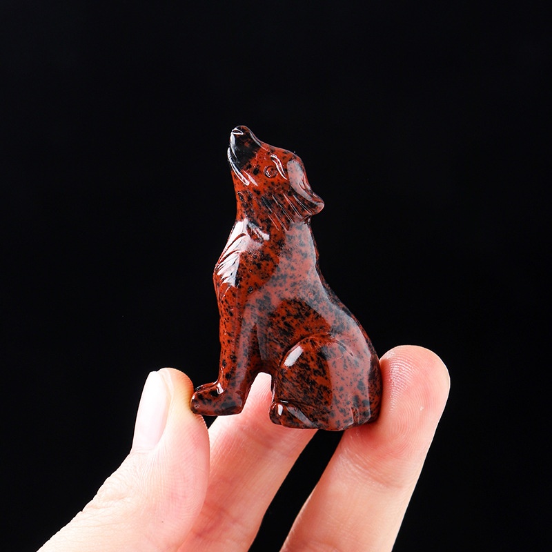 Natural Crystal Little Wolf Carving Crystal Animal