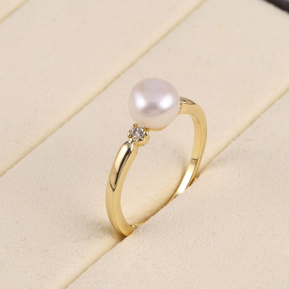 Natural Freshwater Pearl Ring With Adjustable Size