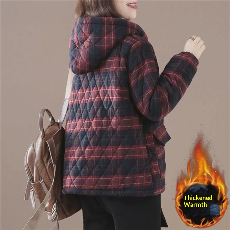 Short Cotton-padded Coat In Plaid For Fall And Winter F950b330 Af1e 473c Bce0 E951266c4228 Trans
